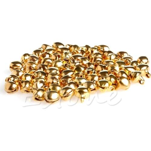 2021 New 100pc Small Bell Jewelry Charms 6mm Bead Findings Gold Mixed Color Wedding Craft