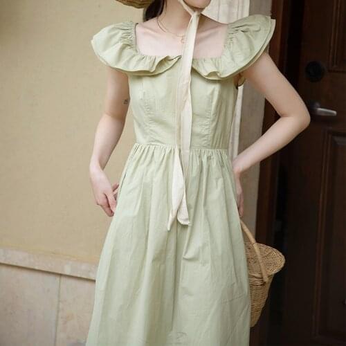 French retro summer dress light mature dress womens summer dress waist vestidos largos de verano para mujer 2020