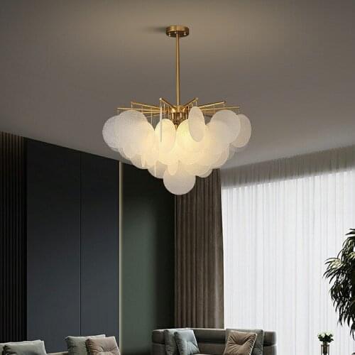 All-copper Post-modern Light Hall Chandelier Nordic Bedroom Restaurant Simple Model Room Clothing Store Showroom Lamps