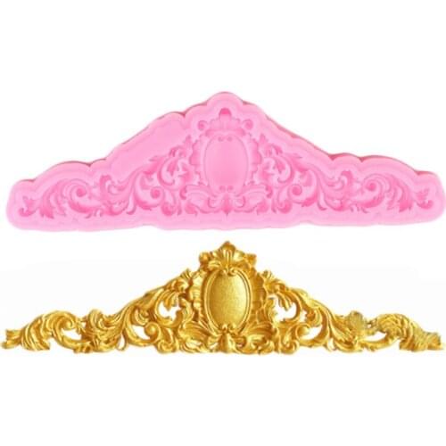 Baroque Scroll Relief Silicone Mold Fondant Cake Border Decorating Tools Cupcake Topper Molds Chocolate Gumpaste Candy Moulds