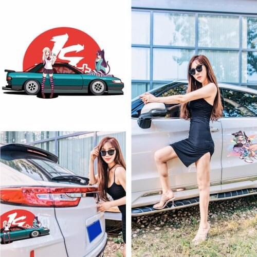 Coolest Fashion Stickers for Car Accessories ILLEGALSTREET X ANIME Window Fine Decal Car Styling Cartoons Anime Car Styling PVC