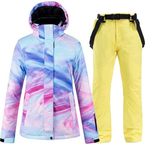 Super Warm Women Ski Suit Snowboard Jacket Pant Skiing Clothing Trouser Windproof Waterproof Outdoor Sport Wear Female Winter