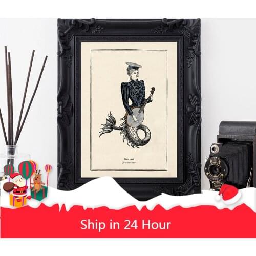 Vintage Octopus Print Funny Toilet Wall Art Cloakroom Poster Retro Gothic Steampunk Bathroom Wall Pictures Canvas Painting Decor