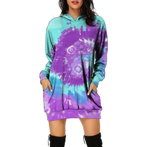 Angry Goldfish Autumn Fun Gift Long Pullover Female Sweatshirt Long Sleeve Loose Tie Dye 3D Print Women Hoodies Plus Size