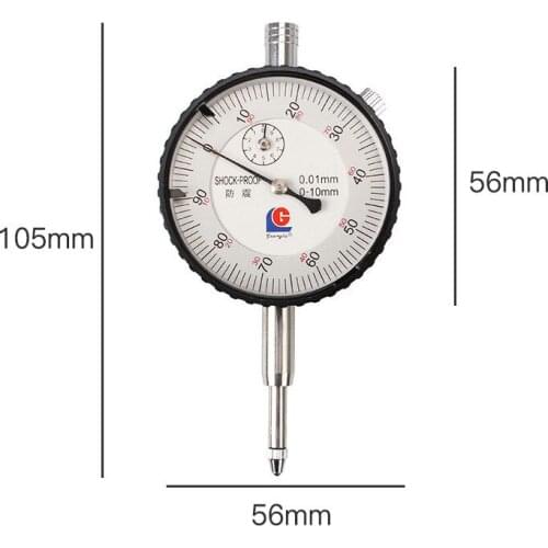 0-10MM Mechanical Pointer Dial Indicator Gauge Meter Precise 0.01mm Resolution Measure instrument Tool