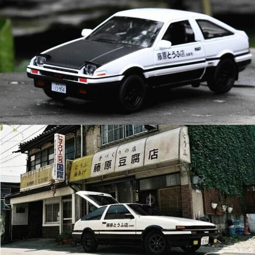 1/32 Toyota AE86 Diecast Alloy Pull Back Car Toys with Sound & Light for Children