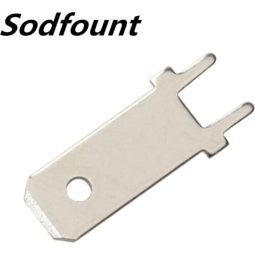 100pcs6.3 Inserts Plug Spring Terminal PCB Solder lug type thickness 0.8 long legs ,250 PCB welding sheet