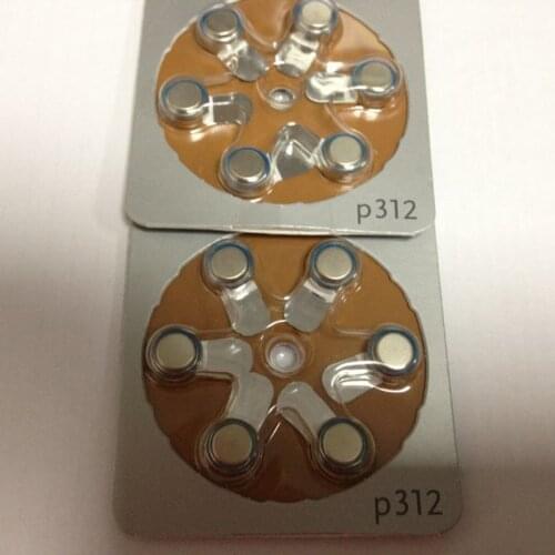 12pcs/lot A 312 P312 312 PR41 zinc air button battery for Hearing aid best quality