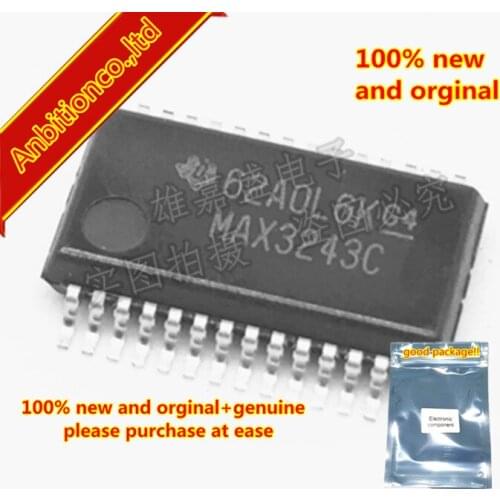 2-10pcs 100% new and orginal MAX3243 MAX3243CDBR SSOP28 3-V TO 5.5-V MULTICHANNEL RS-232 LINE DRIVER/RECEIVER in stock
