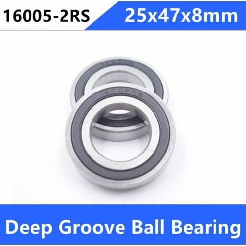 20pcs/lot 16005RS 16005-2RS 16005 2RS RS rubber sealed 25x47x8 mm Deep Groove Ball bearing 25*47*8mm