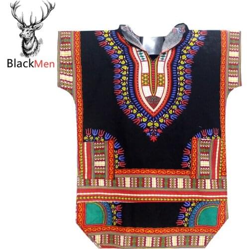 2020 Fashion Lengthen hoodies african clothes Dashiki Print 100% Cotton Short Sleeve Shirt Traditional clothing