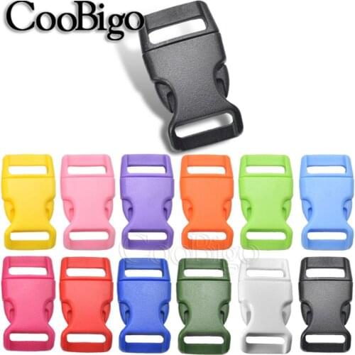 5pcs Colorful 5/8 "Side Release Buckle Curved Paracord Bracelet Parachute 550 Outdoor Backpack Pets Collar Strap Outdoor Camping