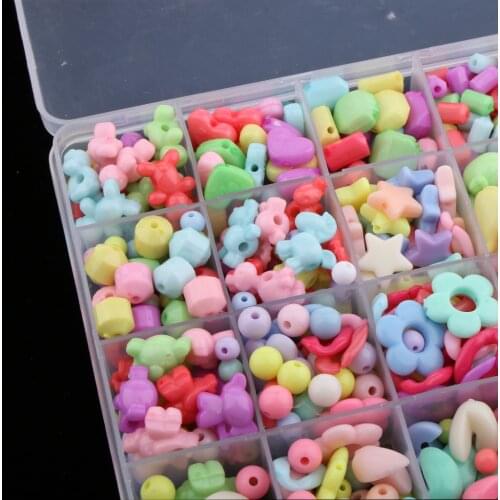 590pcs Necklace Bracelet DIY Creativity Art Craft Toy Acrylic Beads Bulk Kit