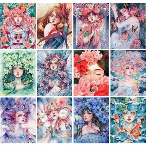 Diamond Painting Cartoon Girl Portrait Rhinestone Cross Stitch Kit HD Handmade Decorative Painting Gifts Can Be Customized Diy