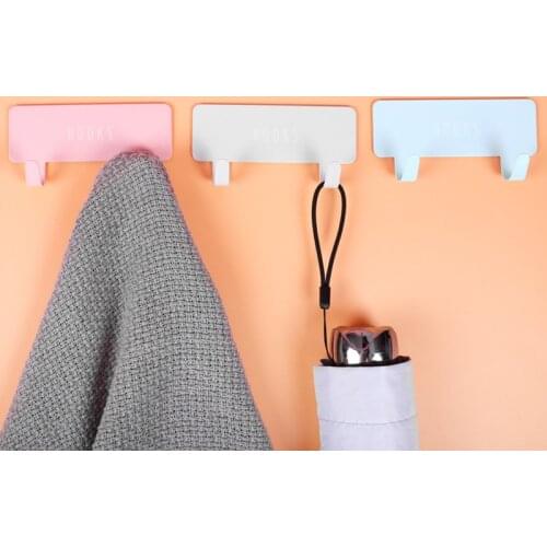 Seamless two-link hook door behind the cabinet room bathroom nail-free sticky hook household decoration wall hanging coat hook