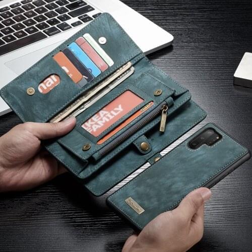 For Case Samsung Galaxy Note 10 Plus Case Cover PU Leather Wallet Zipper Flip Case for Etui Samsung Note10 Note 10 Plus Cover