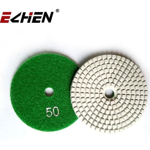 8pcs /lot grit #50 Professional 4 Inch Diamond Polishing Pad White Wet Polishing Pads For Stone Concrete removing scratches