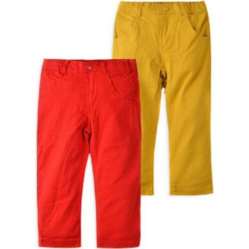 2019 Baby Boys Jeans Children Spring Autumn Pants Children Red Yellow Trousers New Brand Fashion Jeans Top Quality Kids Clothing