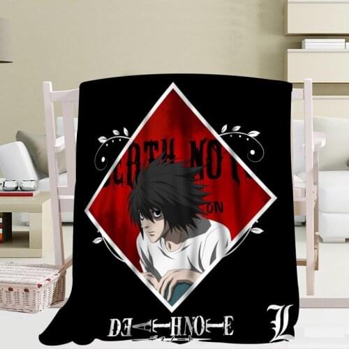 Custom Death note blanket Flannel Fabric56x80inch 50X60inch 40X50inch Sofa Bed Throw Blanket Kid Adult Warm Blanket