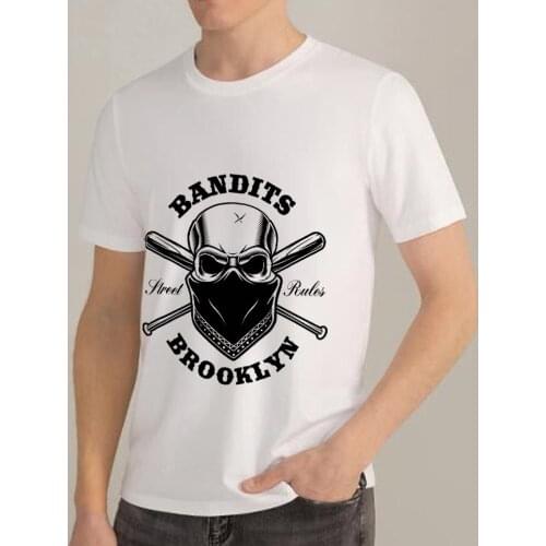 New Mens Street Summer Street T-shirt Masked Mens Skull Print Commuter T-shirt Casual Simple and Comfortable O-neck Top