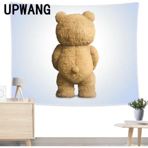 Cartoon Bear Tapestry Wall Hanging Sandy Beach Picnic Rug Camping Tent Sleeping Pad Home Decor Bedspread Sheet Wall Cloth
