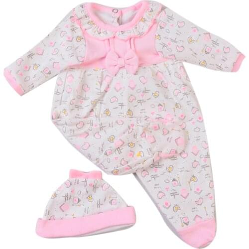 KEIUMI Lovley Reborn Baby Girl Clothes For 17 inch Baby Clothes Handmade Rompers with hat Doll Accessories Kids DIY Toys