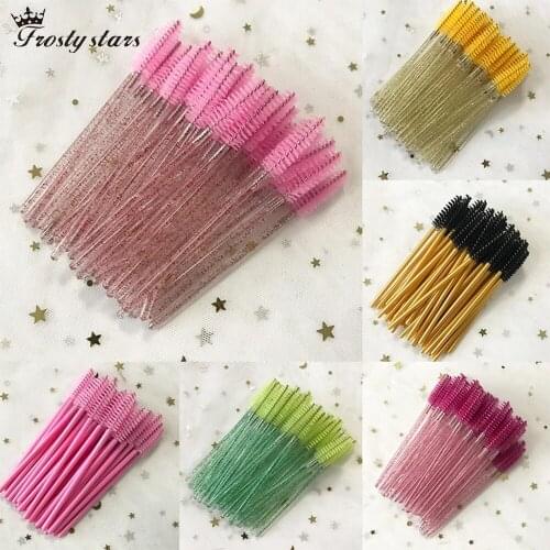 Eyelash Brush Wholesale False Eyelashes Fake Lash Brush 50Pcs/Pack Makeup Brushes Eyelash Extension Tool