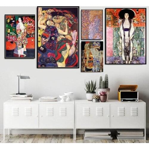 Classic Famous Painting By Gustav Klimt Canvas Paintings Posters and Prints Wall Art Pictures for Living Kids Room Home Decor