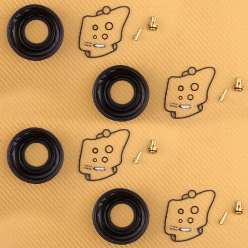 4 Sets Motorcycle Carburetor Repair Rebuild Kit Plunger Diaphragm Fit for Suzuki GSXR 750 1990 1991 750W 1992 1993 1994 1995