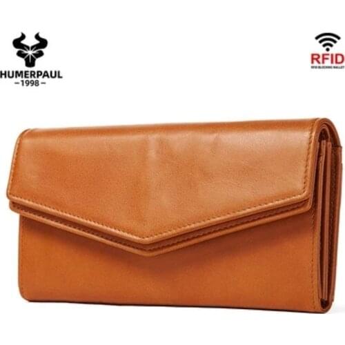 Cow Leather Rfid Genuine Leather Wallets Men Wallet Credit Business Card Holders Vintage Brown Leather Wallet Purses Quality