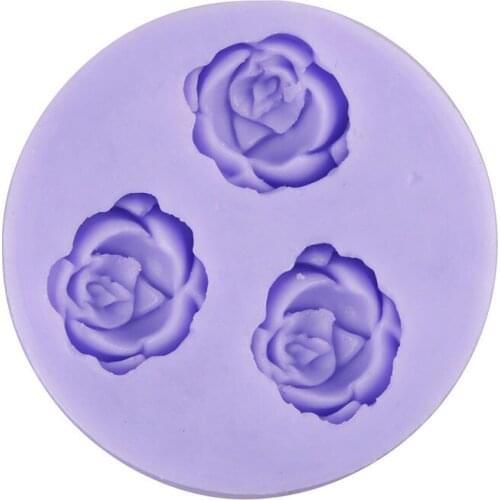 Tiny Small Size 3D Rose Flowers Fondant Cake Cookie Chocolate Soap Mold Cutter Modelling Tools Random Color 4.8*4.8cm HG-1249