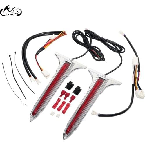 Motorcycle LED Rear Saddlebag Accent Lights with Red Lenses For Harley Touring Electra Glide 1993-2013 FLHT EFI FLHTI