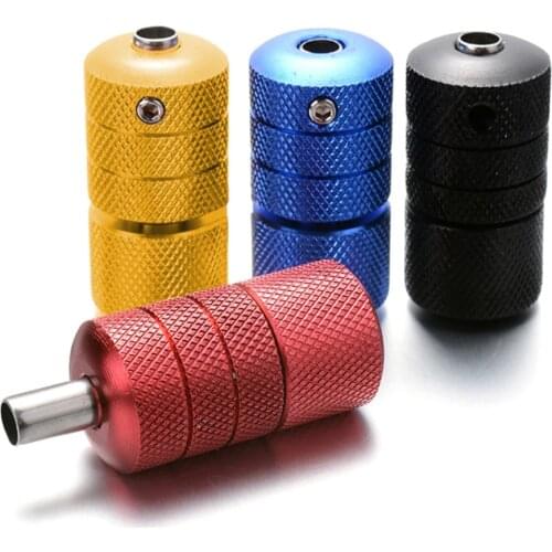 25MM Aluminum Alloy Tattoo Grip With Back Stem 25mm Handle Grip Tattoo Tube Tip Kit Multi Color Free Shipping