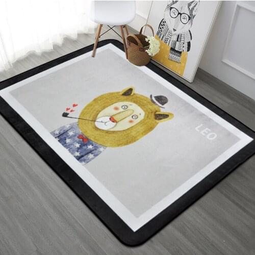 Nordic cartoon animal fox carpet living room and bedroom baby rug lion kids room soft large carpet play mat sofa home tapete