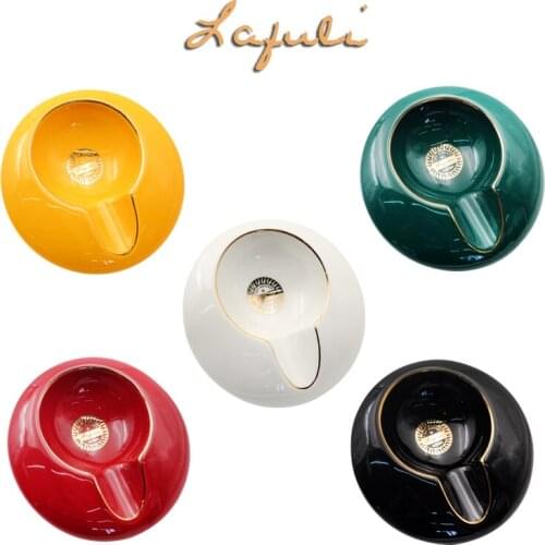 New Fine Ceramic Round Pocket 1 Holder Travel Cigar Cigarette Tobacco Ashtray Home&Office Smoking Tool W/Gift Box Fit COHIBA