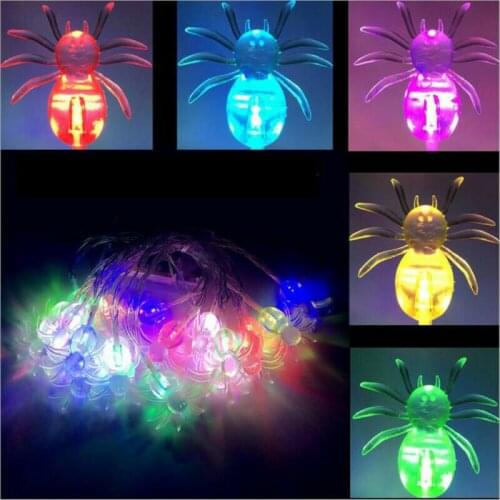 New 10Pcs/Set Creative LED Spider Lights Christmas Halloween Party Decorations Festival Decor Battery Operated