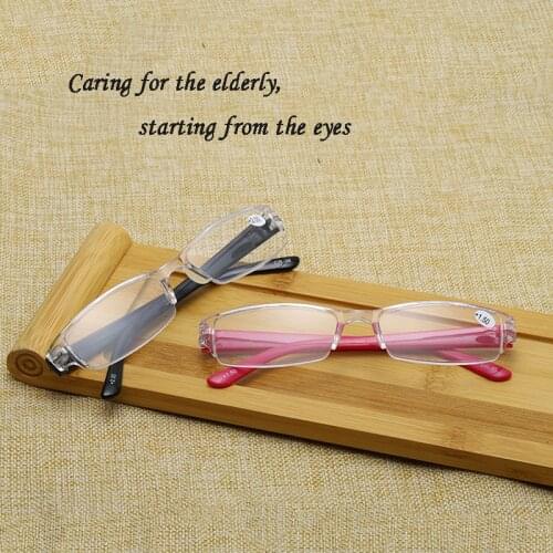 Fashion Simple Men Women Reading Glasses Female Ultralight Comfortable Presbyopia Eyeglasses PC Frame Red Black 1.0-4.0 R270