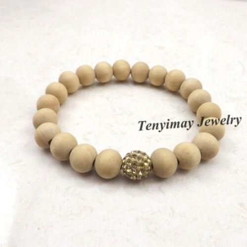 Wholesale 20pcs/lot Light Gold Crystal Bracelet Original Wooden Bracelet For Women Free Shipping