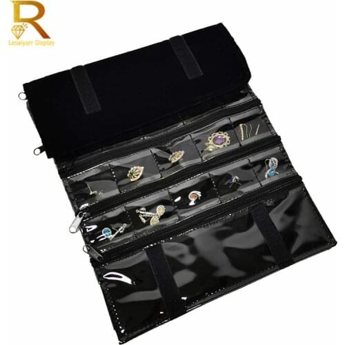 New Jewelry Storage Bag 40 Grids Zipper Bag Resealable PVC Fold Bags Jewelry Organizer for Rings Earrings