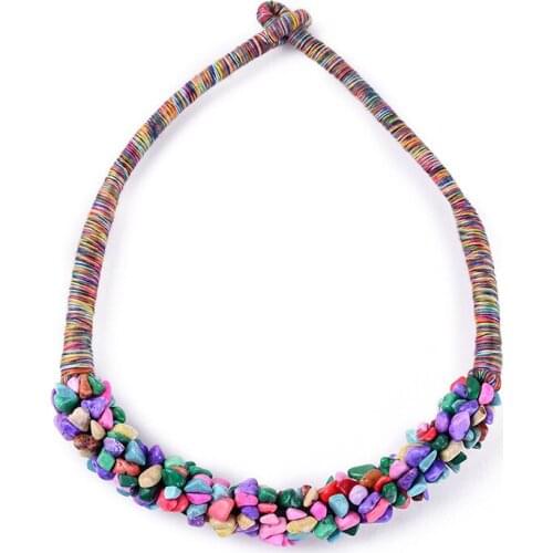 Original Bohemia Statement Beads Choker Women Fashion Boho Natural Coral Stone Beads Collar Necklaces Female Jewelry Party Gift