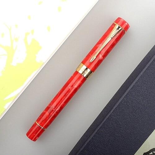 JINHAO100 Resin Fountain Pen with Golden Clip F/M Nib Beautiful Colours Writing Gift Ink Pen for Office Business Home