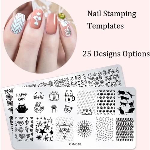 25 Design Options 1PC Nail Stamping Plates Lace Flower Animal Geometry Pattern Nail Art Image Plate Stencil Manicure Tools