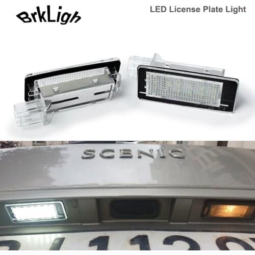 2Pcs No Error LED License Plate Lights Number Lamps Car Accessories For Renault Grand Scenic Laguna Espace Latitude Fluence Zoe