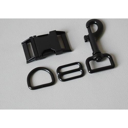 20 sets metal buckle adjust buckle D ring metal dog clasp for handmade puppy DIY Dog Collar Leash Set Metal Accessories