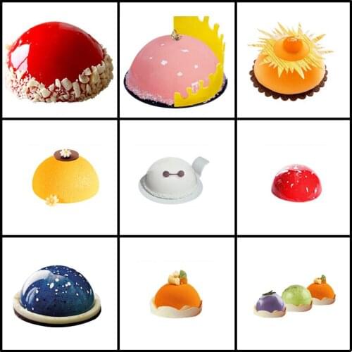 Silicone Mold 7 Types Hemisphere-Shaped Cake Decorating Tools Dessert Baking Mould Kitchen Supplies Mousse Molds Muffin Pan