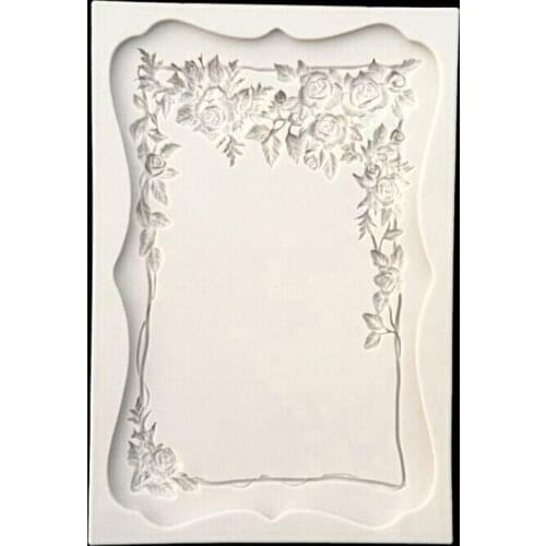 Rose Frame Silicone Sugarcraft Cookie Cupcake Chocolate Baking Mold Fondant Cake Decorating Tools