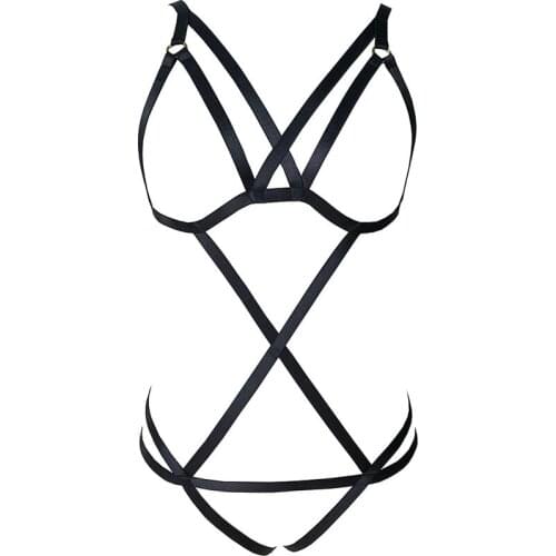 Body Sexy Harness Woman Pastel Goth Sexy Lingerie Body Harness Bondage Cage Bra Elastic Adjustable Body Suit