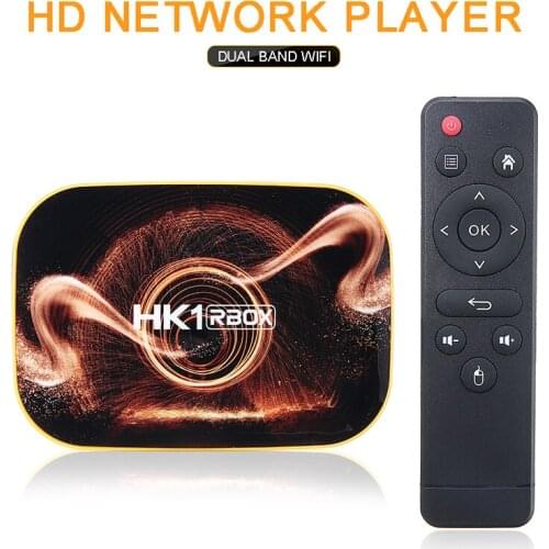 HK1 RBOX Android 10 4GB+64GB Smart TV Box High Speed 2 Ports USB Ethernet 10/100M Set Top Boxes For Indoor Home