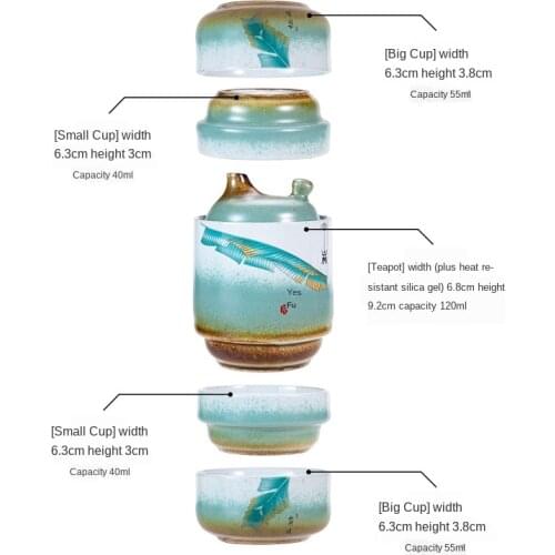Inspired Concentric Express Cup Portable Ceramic Travel Tea Set 1 Pot 4 Cups Japanese Tea Set Tea Set Cup Ceramic Tea Set