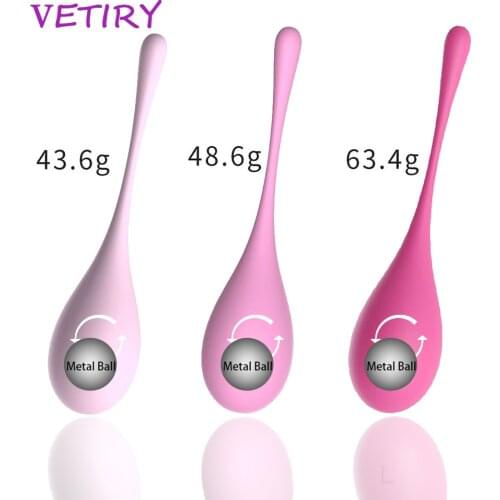 VETIRY 3 Piece/Set Kegel Ball Safe Silicone Vagina Tighten Exercise Machine Ben Wa Ball Vaginal Geisha Ball Sex Toys for Women